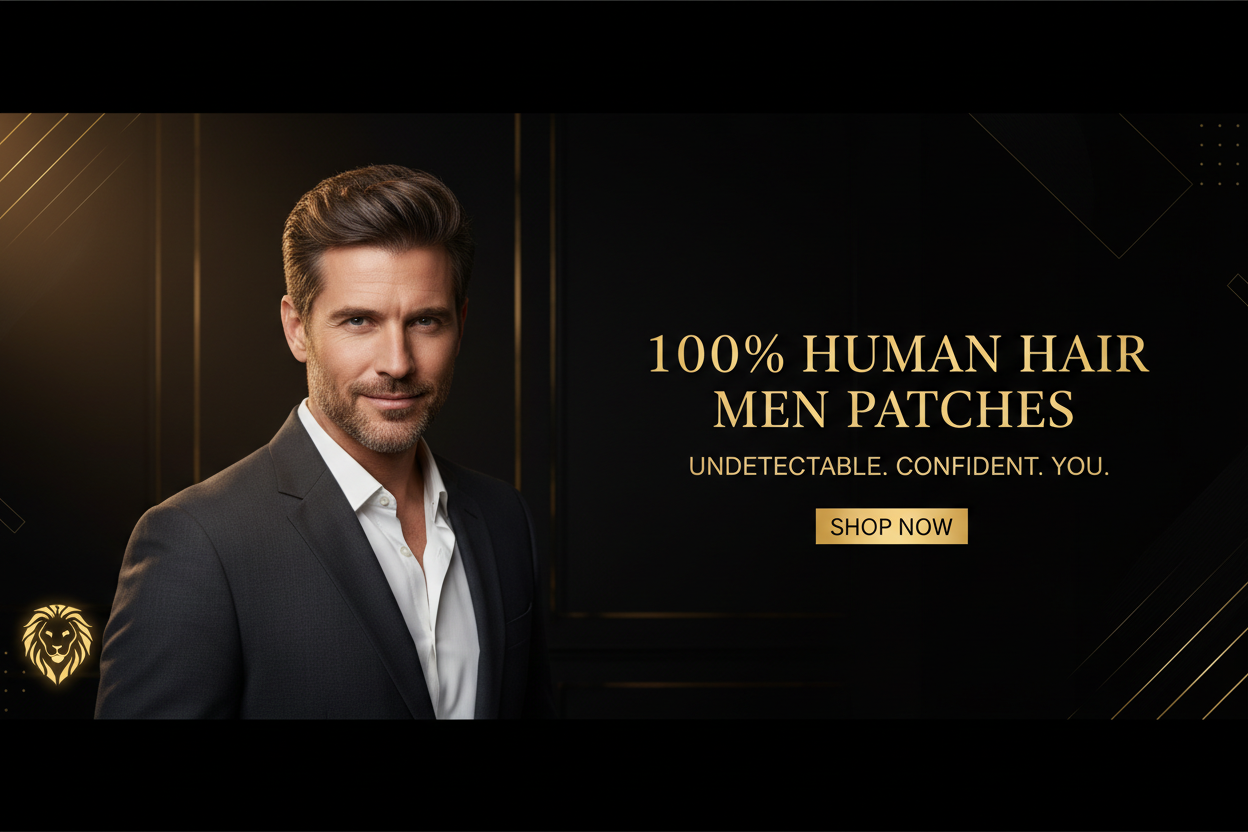 100% Human  Hair Men Patches