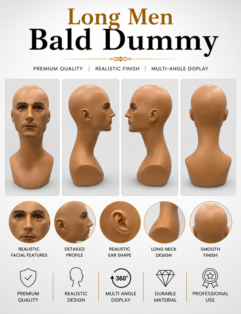 Bald Long Dummy with Shoulder