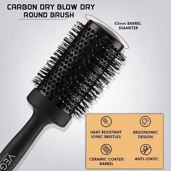 Carbon Dry Round Brush 53mm