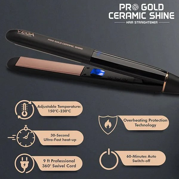 VEGA Pro Gold Ceramic Shine Straightener