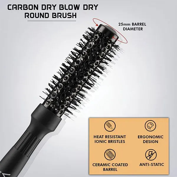 Carbon Dry Round Brush 25mm