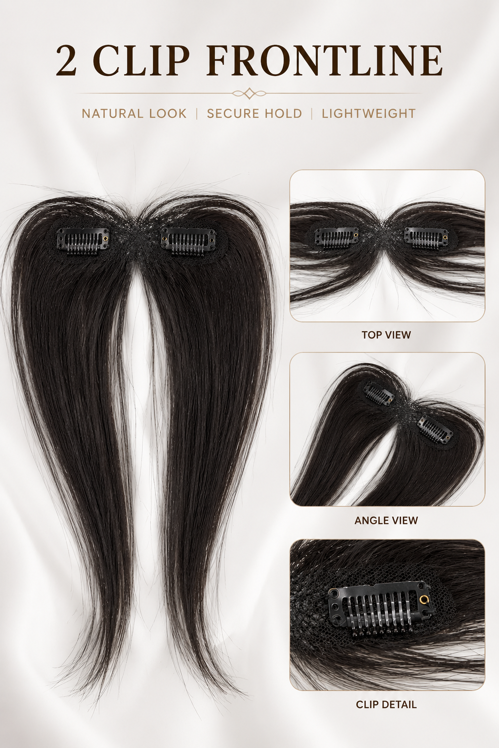 2 Clip Frontline Human Hair