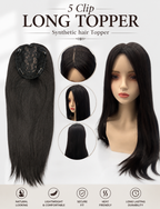 Long 5 Clip Synthetic Hair Topper