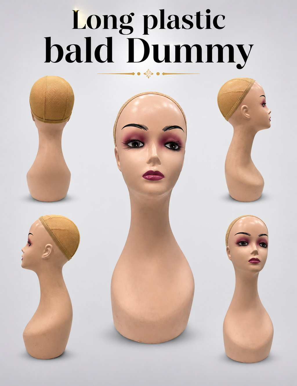 Long Women  Plastic Bald Dummy