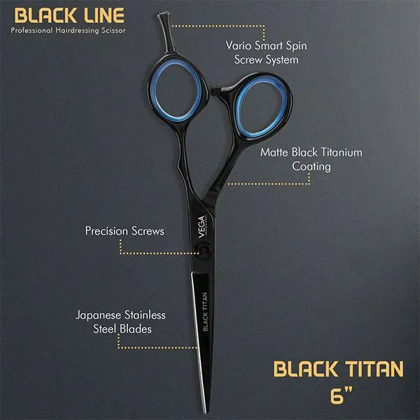 VEGA Black Titan Scissor 6 Inch