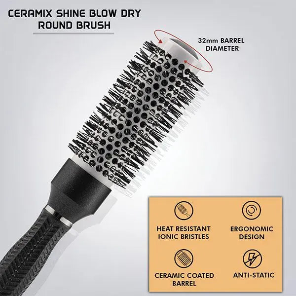 Carbon Dry Round Brush 32mm