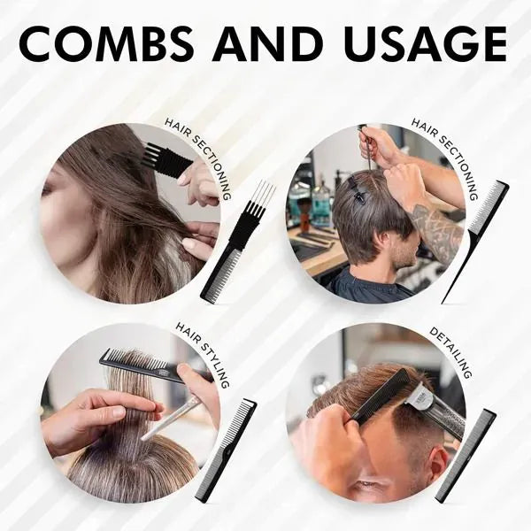 VEGA Carbon Comb Set Black Line (Set of 9)