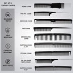 VEGA Carbon Comb Set Black Line (Set of 9)