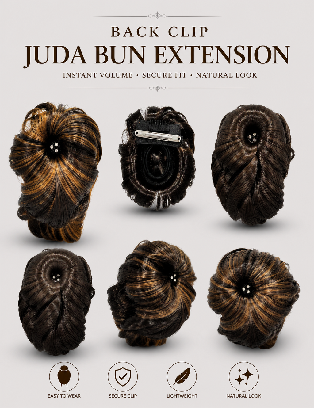 Back Clip Juda Bun Extension