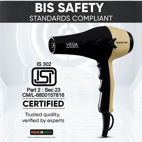 VEGA Pro Dry 2000 Gold Hair Dryer