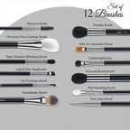 Makeup Brush Set - 12 Brushes
