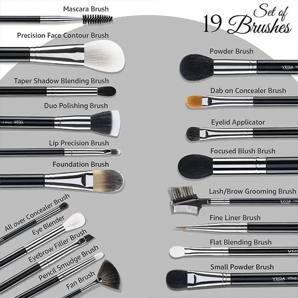 Makeup Brush Set - 19 Brushes