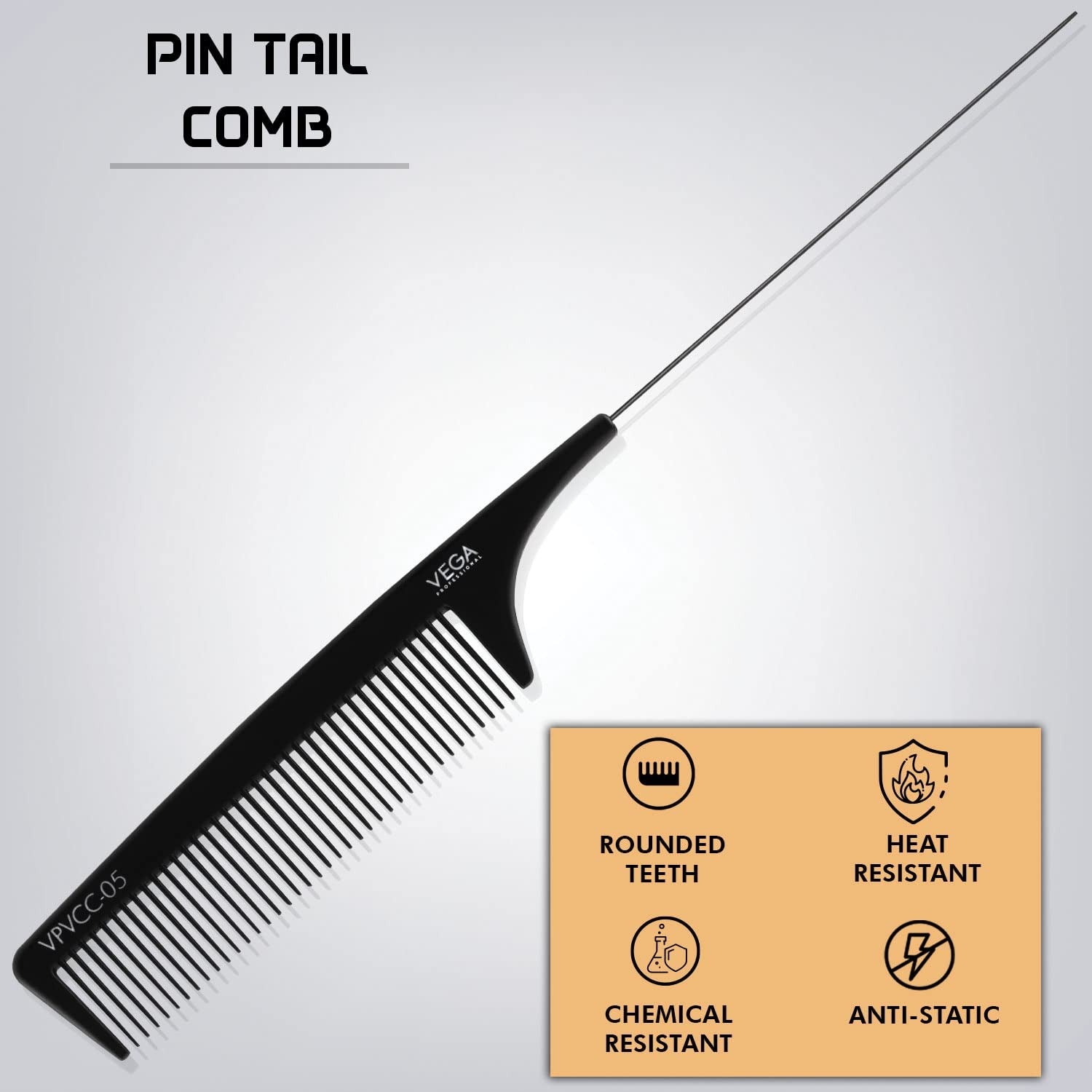 VEGA Wide Tooth Pin Tail Comb