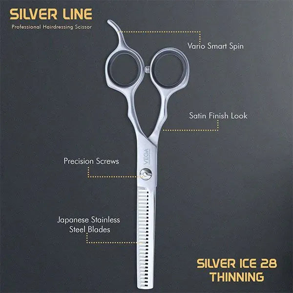 VEGA Silver Ice Matte 28 Thinning Scissor