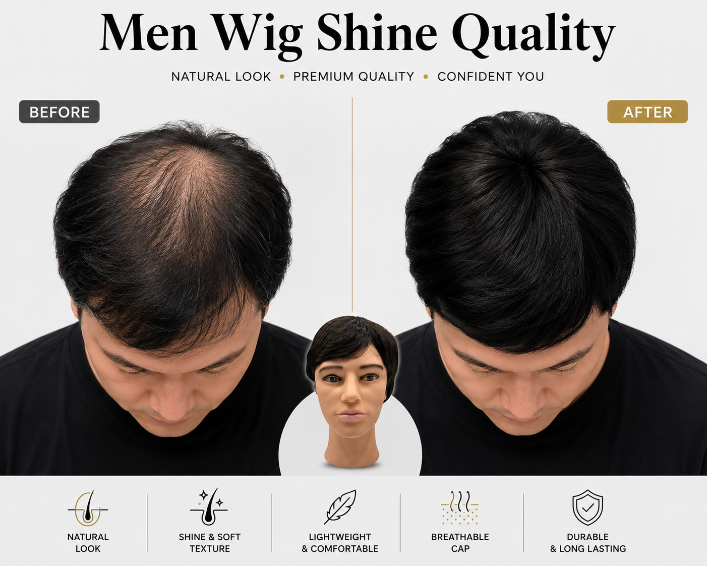 Men Wig Shine Quality