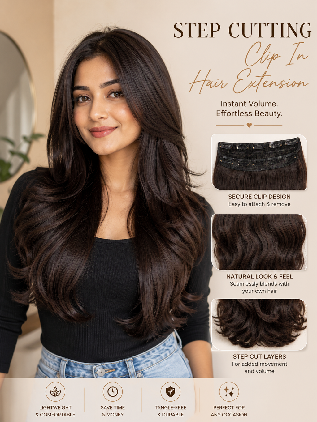 Step Cutting Clip-In Extension