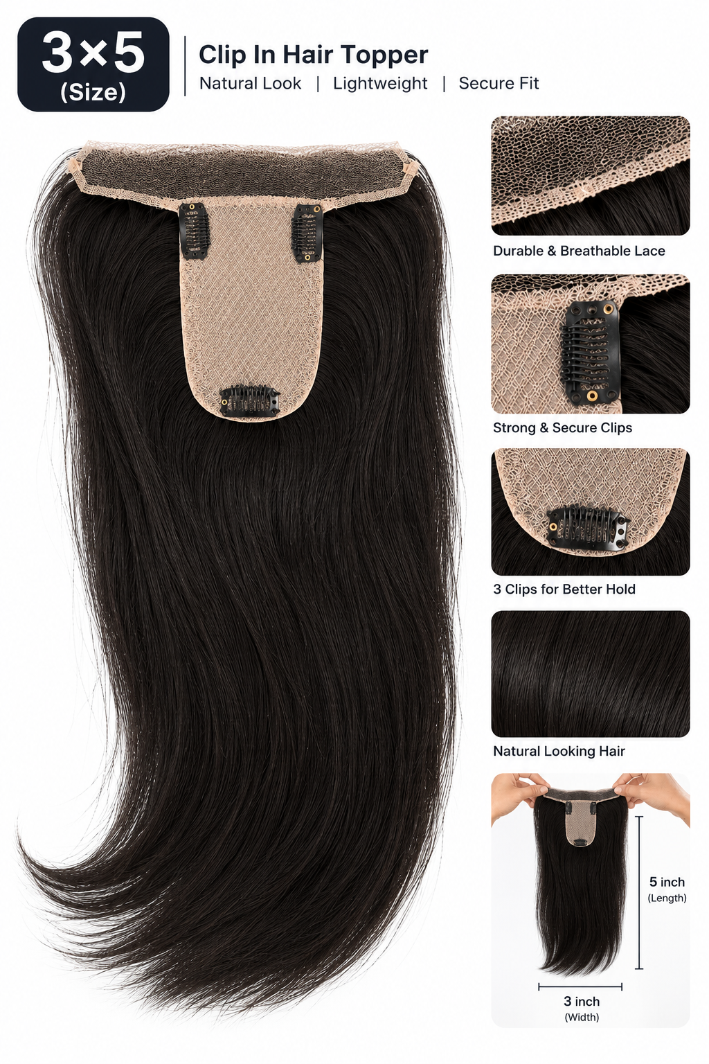 Frontlace Mirage Hair Topper T-Shape