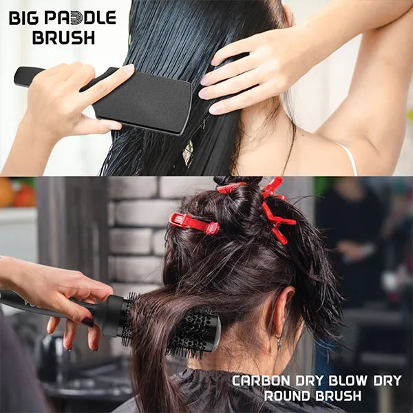 Carbon Dry Hair Brush Kit