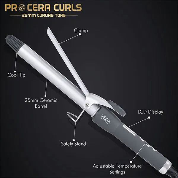 VEGA Pro Cera Curls 25mm Curling Tong