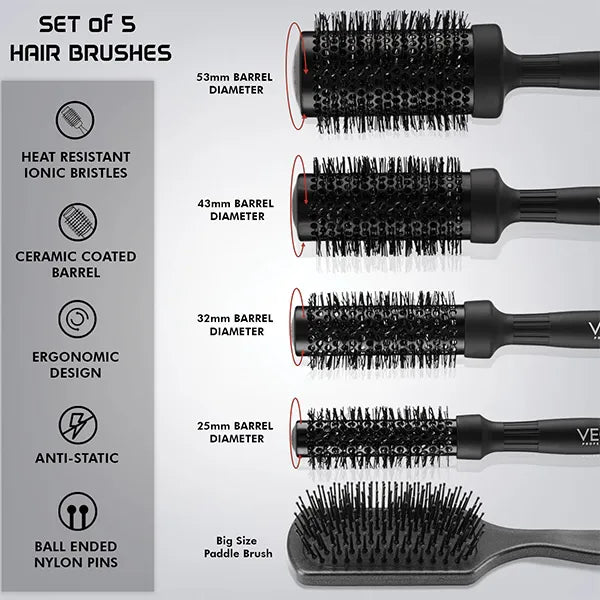 Carbon Dry Hair Brush Kit