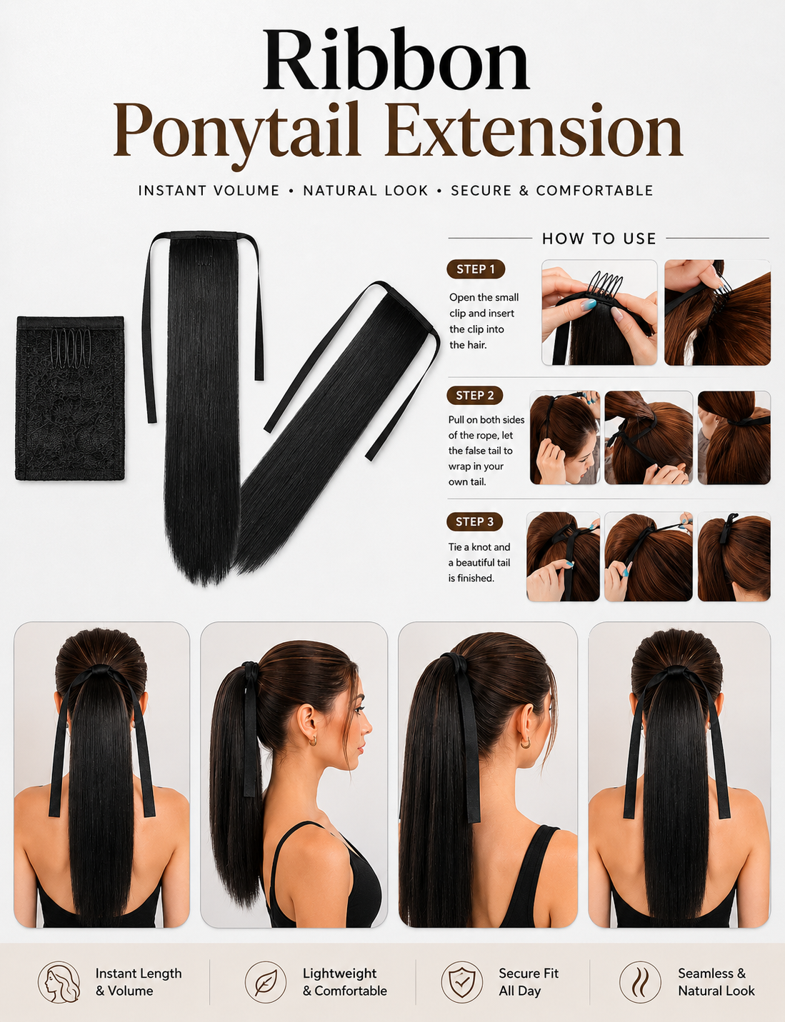 Ribbon Ponytail Extension