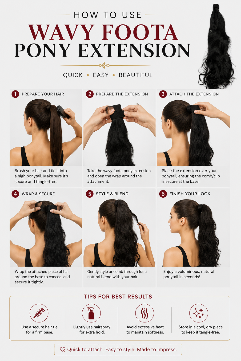 Wavy Foots Ponytail Extension