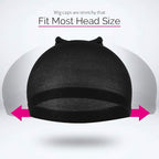 Black Wig Cap